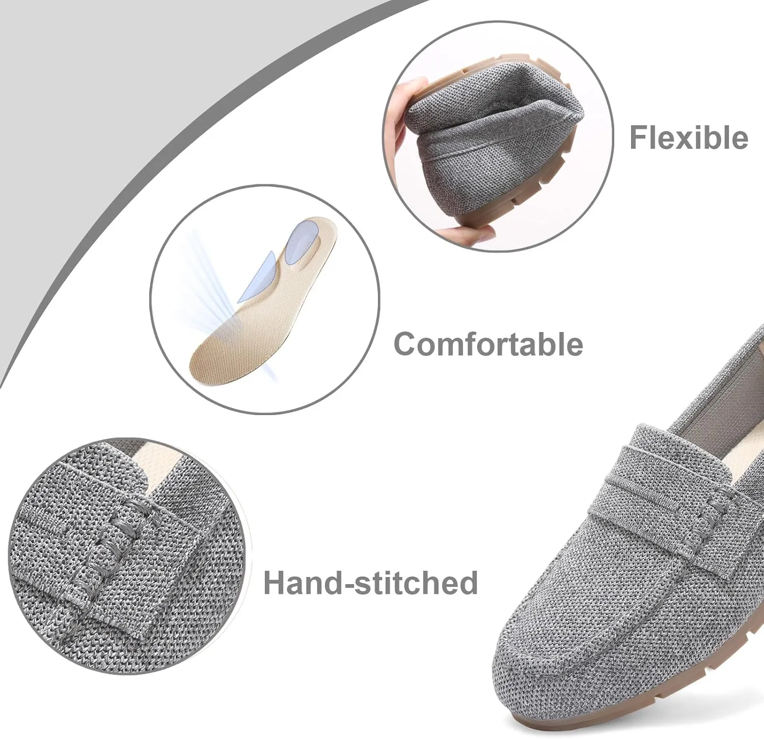 Loafers for Women Comfortable Slip on Work Flats Shoes Womens Dressy Casual Walking Shoes