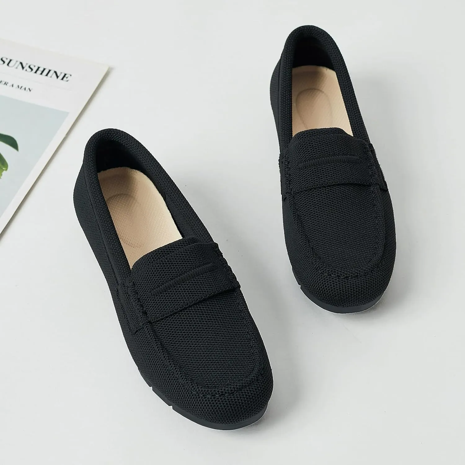 Loafers for Women Comfortable Slip on Work Flats Shoes Womens Dressy Casual Walking Shoes