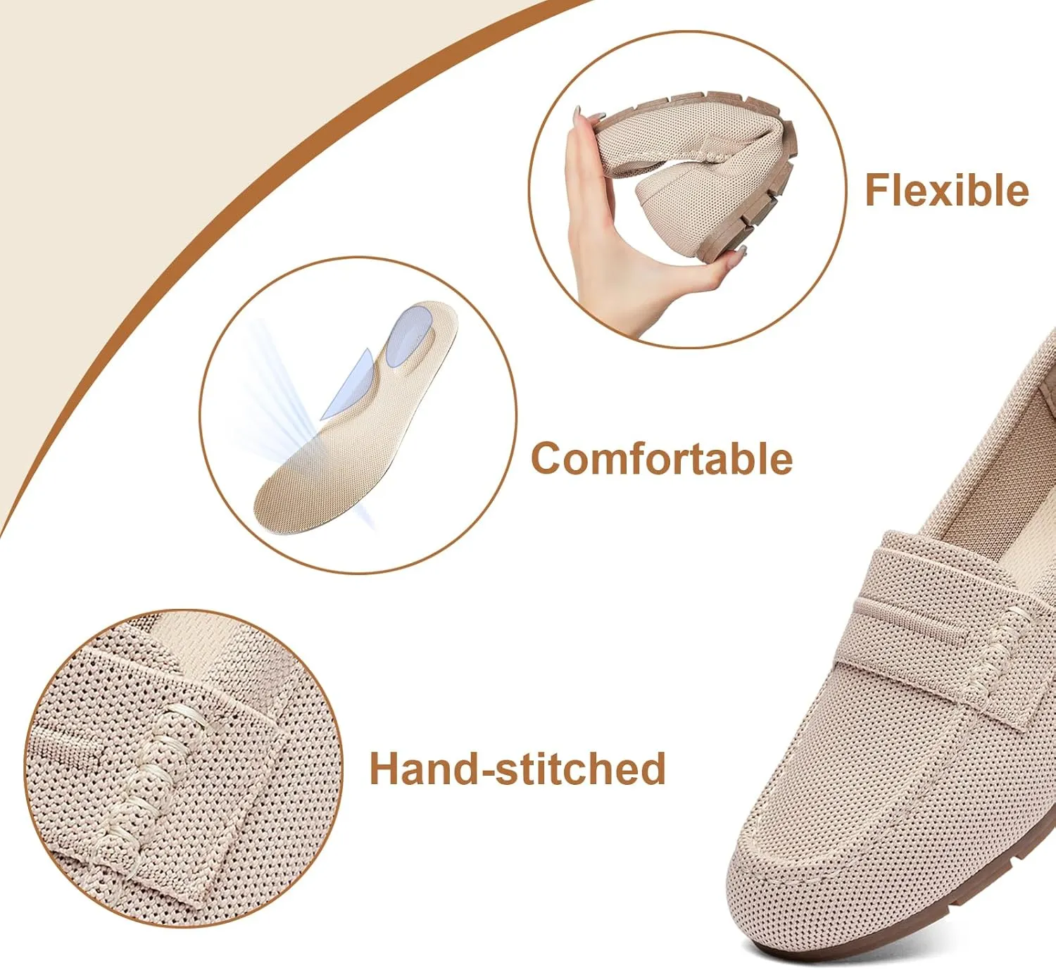 Loafers for Women Comfortable Slip on Work Flats Shoes Womens Dressy Casual Walking Shoes