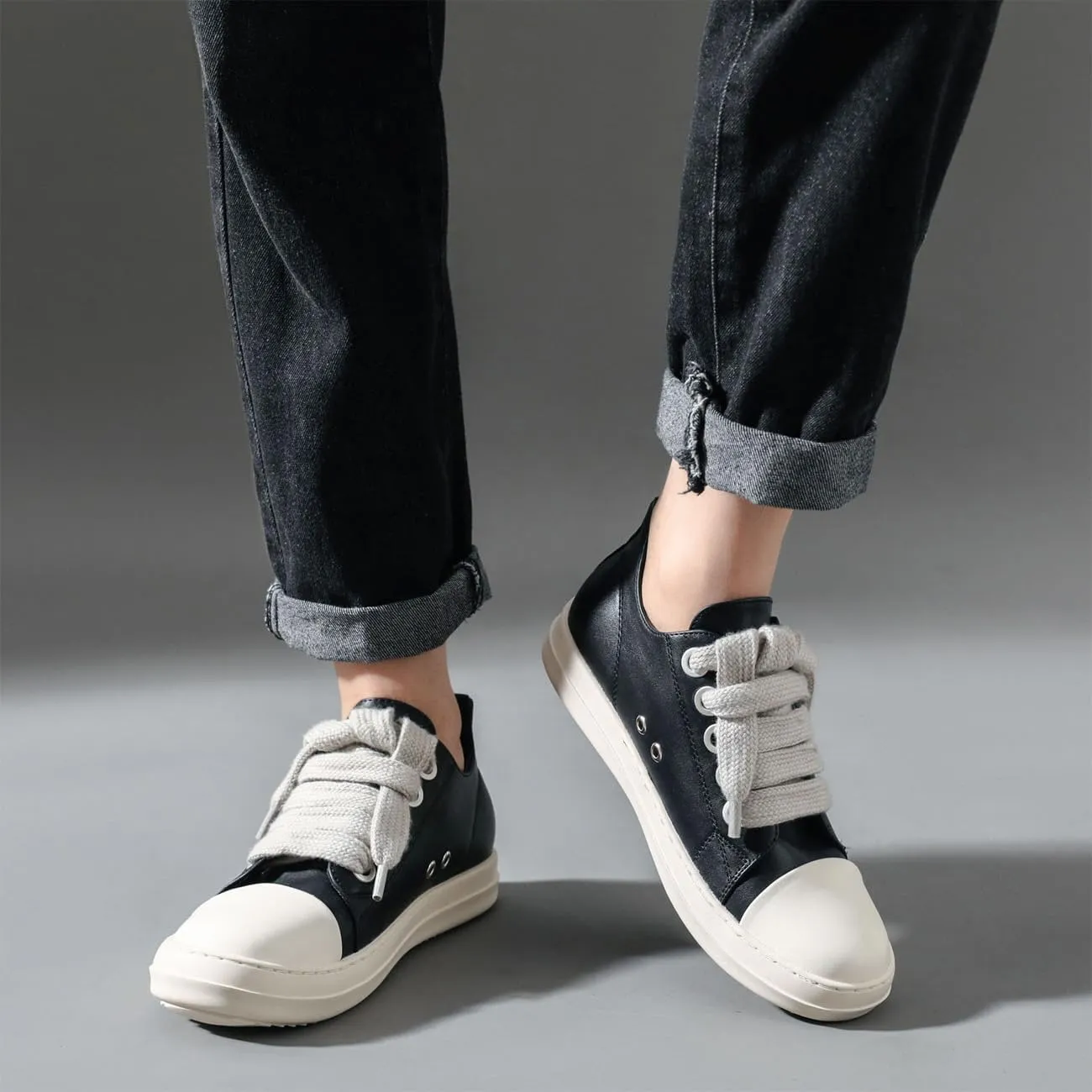 Low Top Sneakers for Men Comfortable Platform Walking Shoes