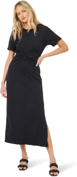 L*Space Drew Dress for Women, Everyday Twist Front Midi Dress Featuring Short, Cuffed Sleeves, Relaxed Fit & Leg Slit