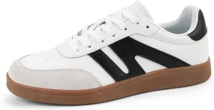 LUCKY STEP Men's Retro Fashion Sneakers Low Top Comfort Trainers Casual Lightweight Classic Walking Shoes