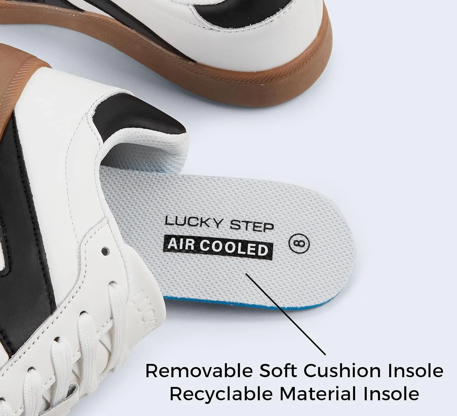 LUCKY STEP Men's Retro Fashion Sneakers Low Top Comfort Trainers Casual Lightweight Classic Walking Shoes