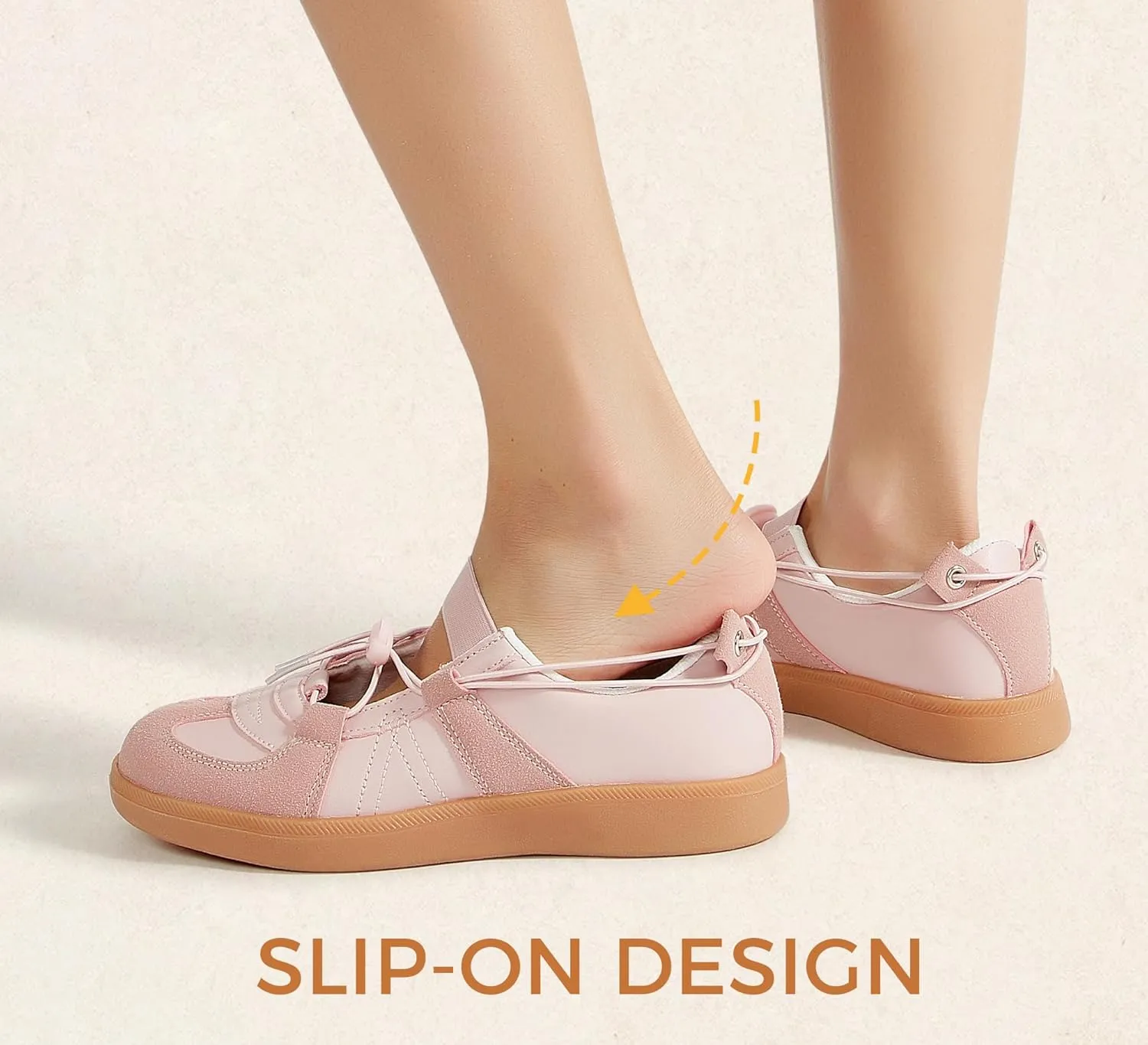 LUCKY STEP Women's Retro Fashion Sneakers Casual Comfortable Ballet Flats Lightweight Breathable Skate Shoes