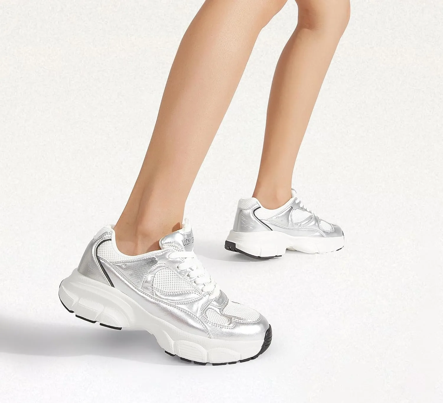 LUCKY STEP Women's Running Shoe Platform Chunky Walking Sneakers Breathable Mesh Comfy Lightweight Fashion Casual Tennis Dad Shoes