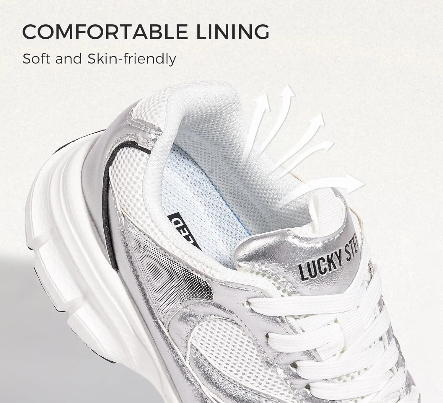 LUCKY STEP Women's Running Shoe Platform Chunky Walking Sneakers Breathable Mesh Comfy Lightweight Fashion Casual Tennis Dad Shoes