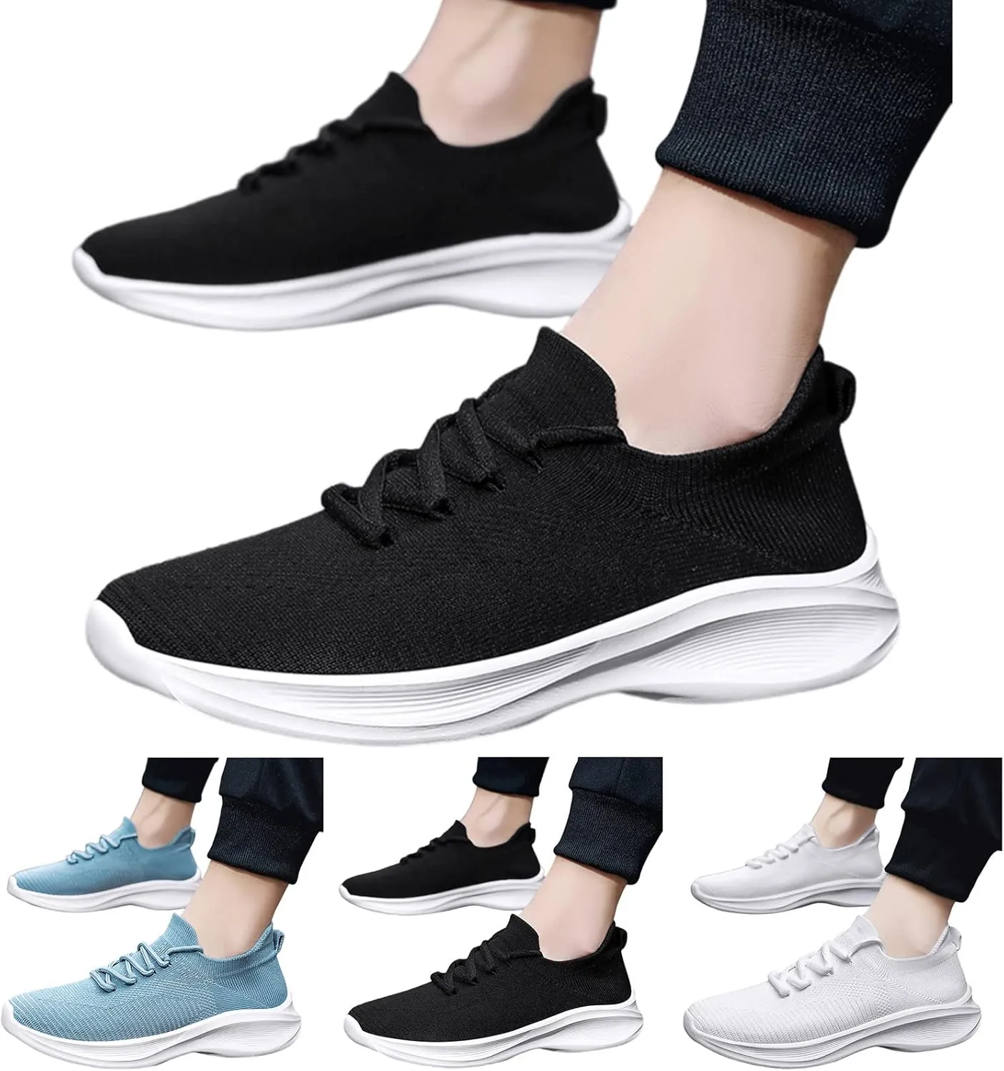 Memory Foam Versatile Shoes for Men Comfortable Breathable Lightweight Tennis Shoe Casual Elderly Lace Up Shoes