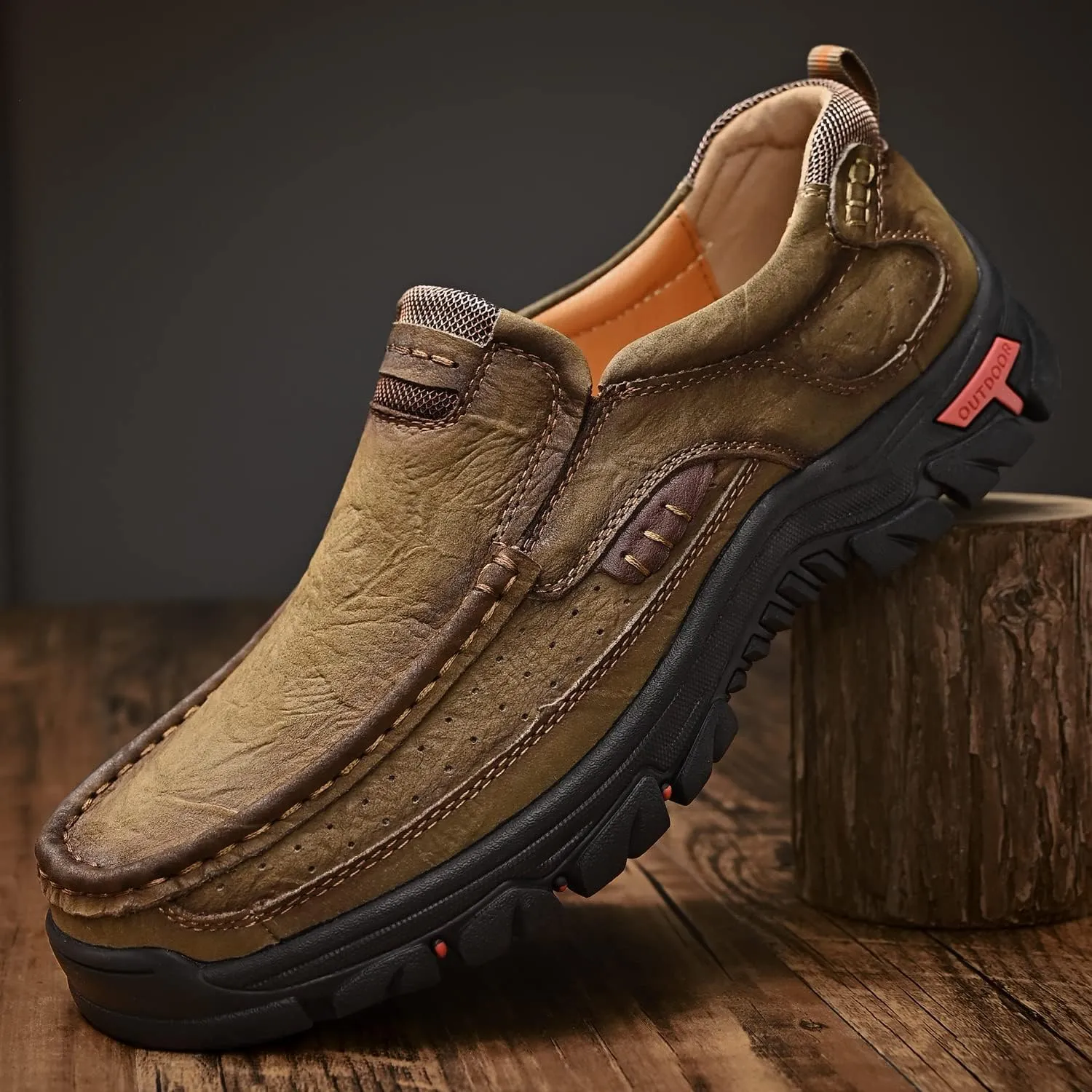 Men Casual Shoes Leather Slip On Loafers Walking Shoes for Work Office Dress Outdoor