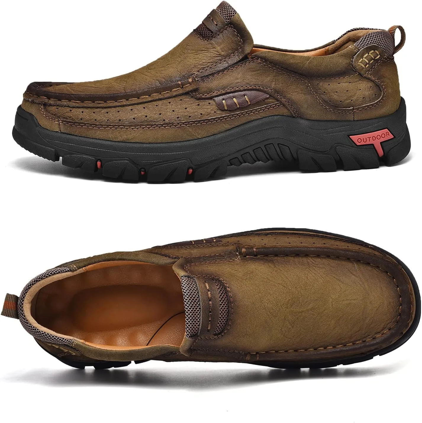 Men Casual Shoes Leather Slip On Loafers Walking Shoes for Work Office Dress Outdoor