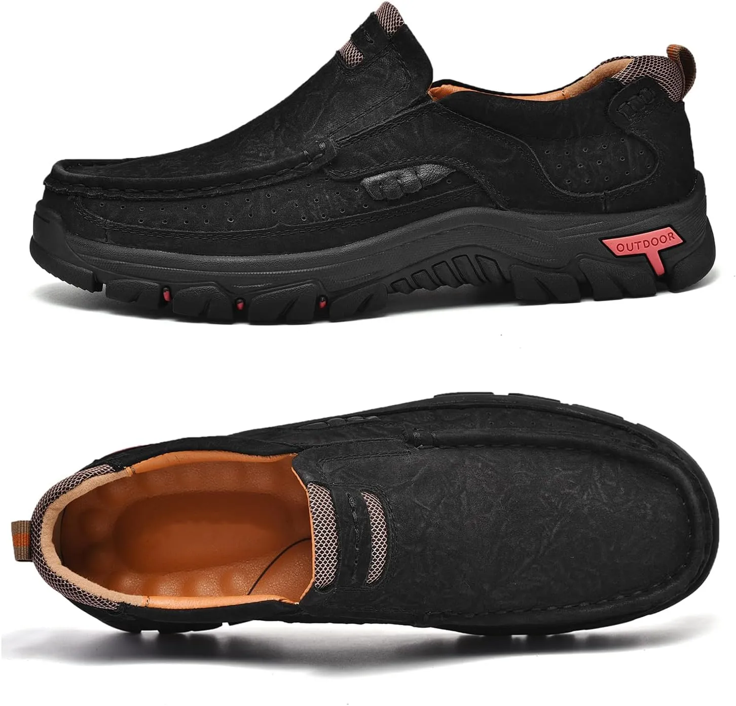 Men Casual Shoes Leather Slip On Loafers Walking Shoes for Work Office Dress Outdoor