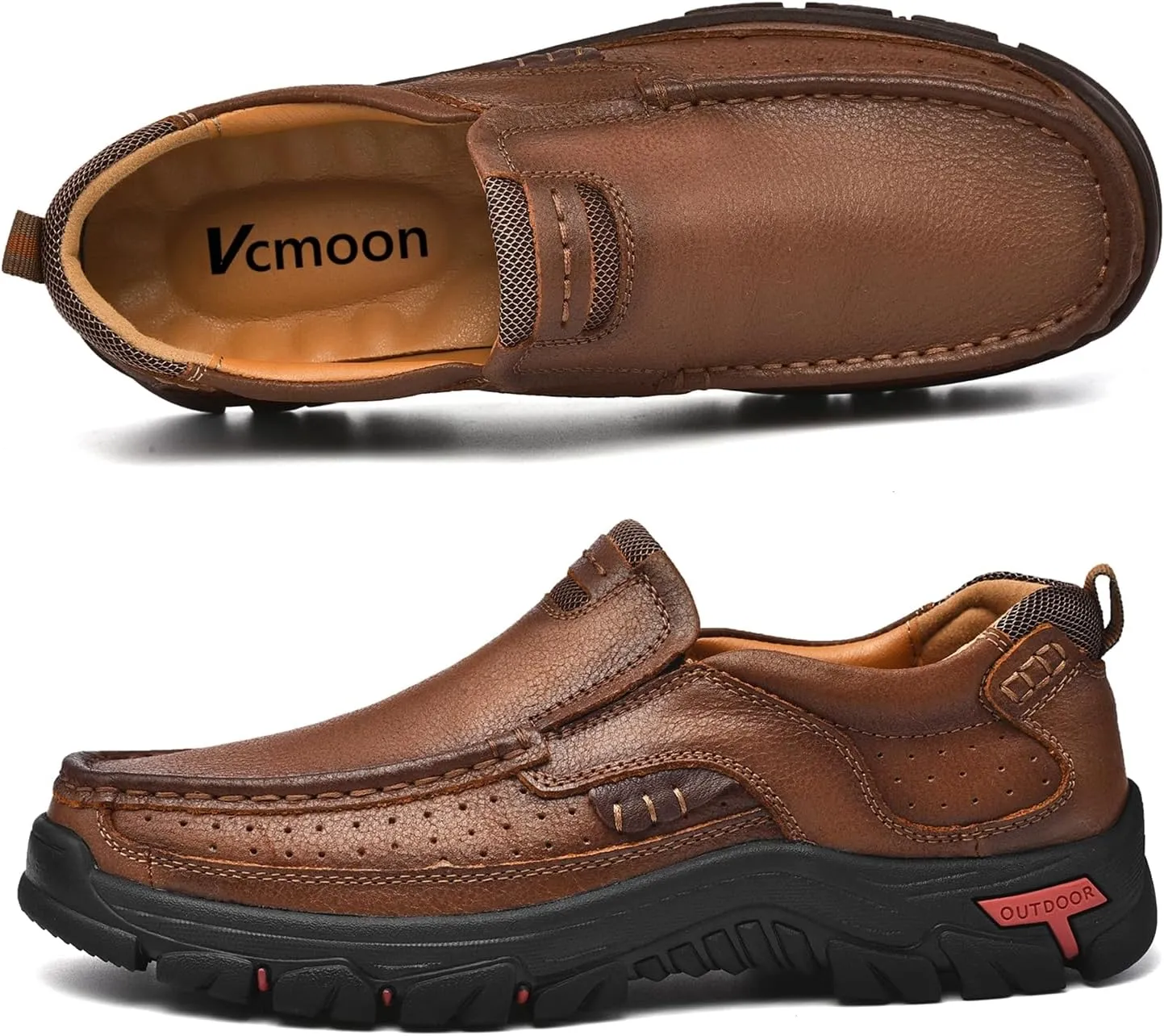 Men Casual Shoes Leather Slip On Loafers Walking Shoes for Work Office Dress Outdoor