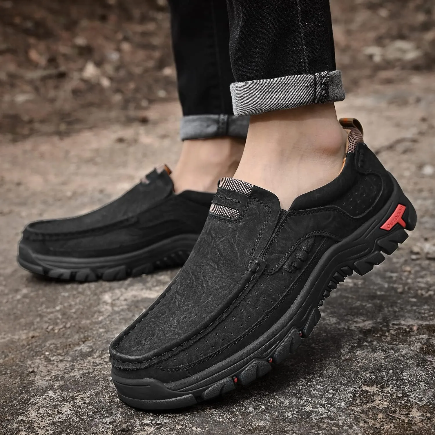 Men Casual Shoes Leather Slip On Loafers Walking Shoes for Work Office Dress Outdoor