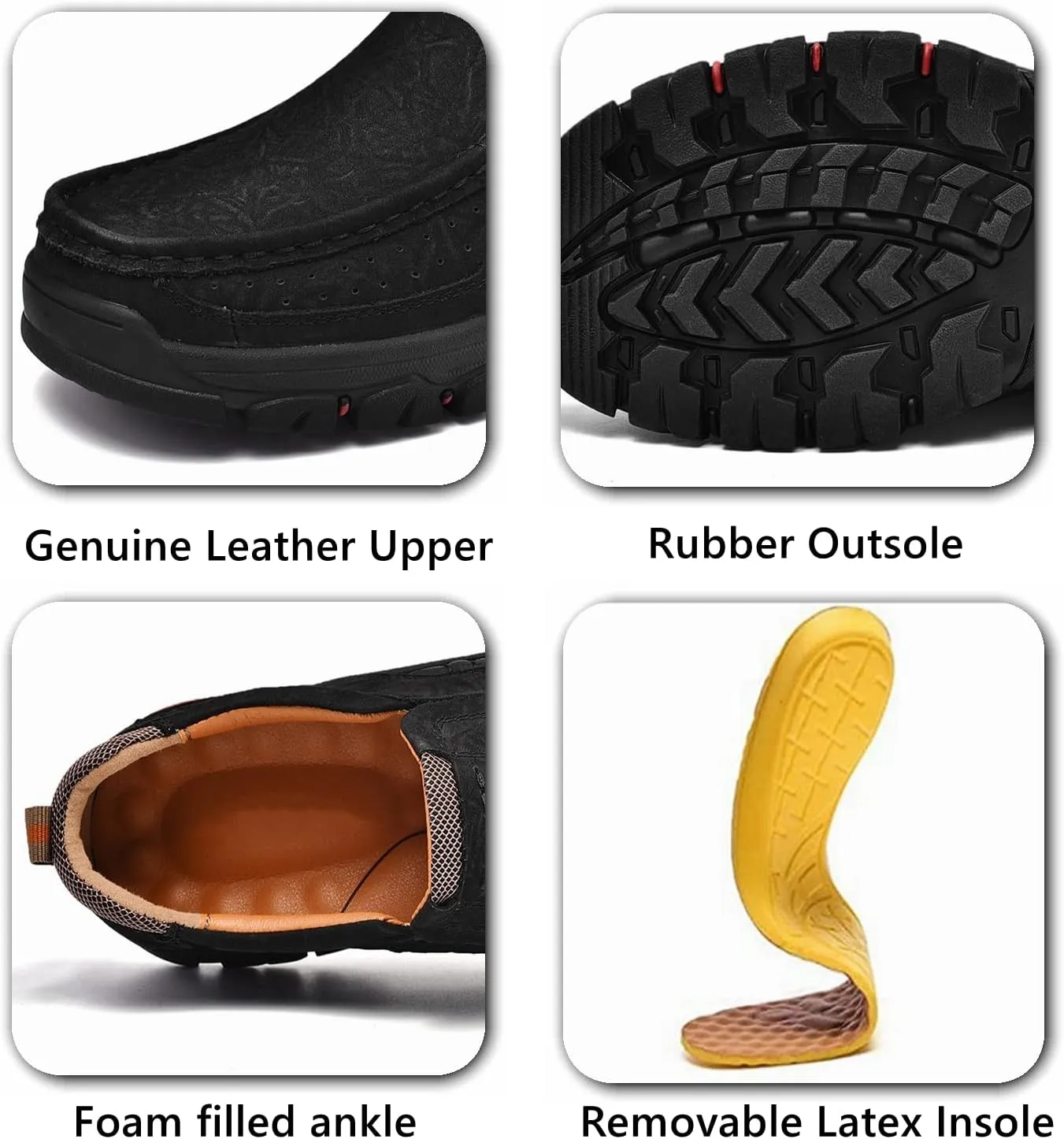 Men Casual Shoes Leather Slip On Loafers Walking Shoes for Work Office Dress Outdoor