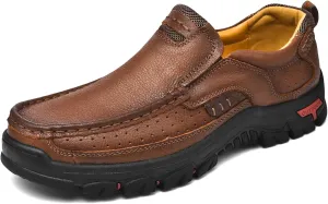 Men Casual Shoes Leather Slip On Loafers Walking Shoes for Work Office Dress Outdoor