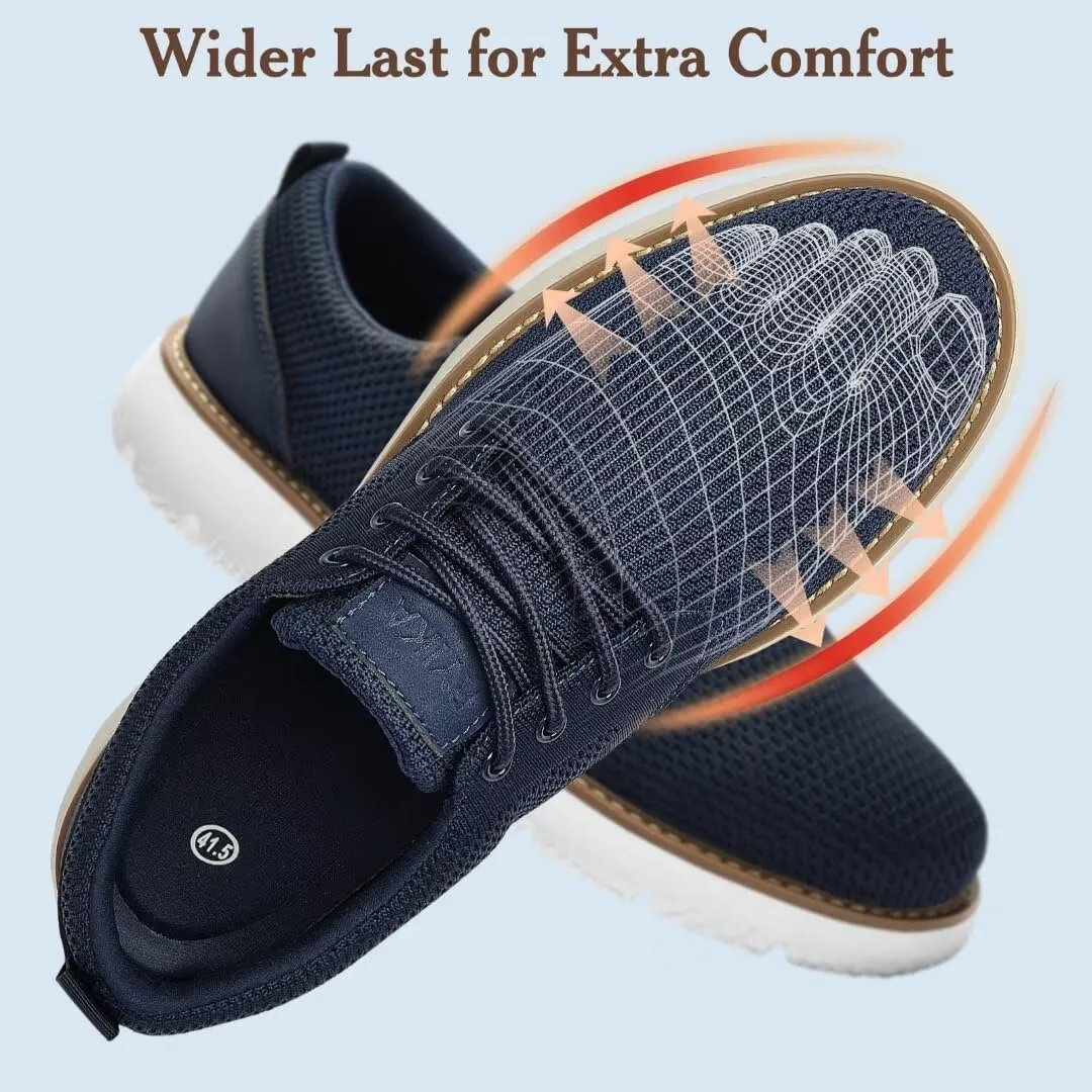 Men's Breathable Mesh Comfortable Business Casual Shoes with Sneakers Design for Long Standing, Office Work, Formal Occasions & Walking