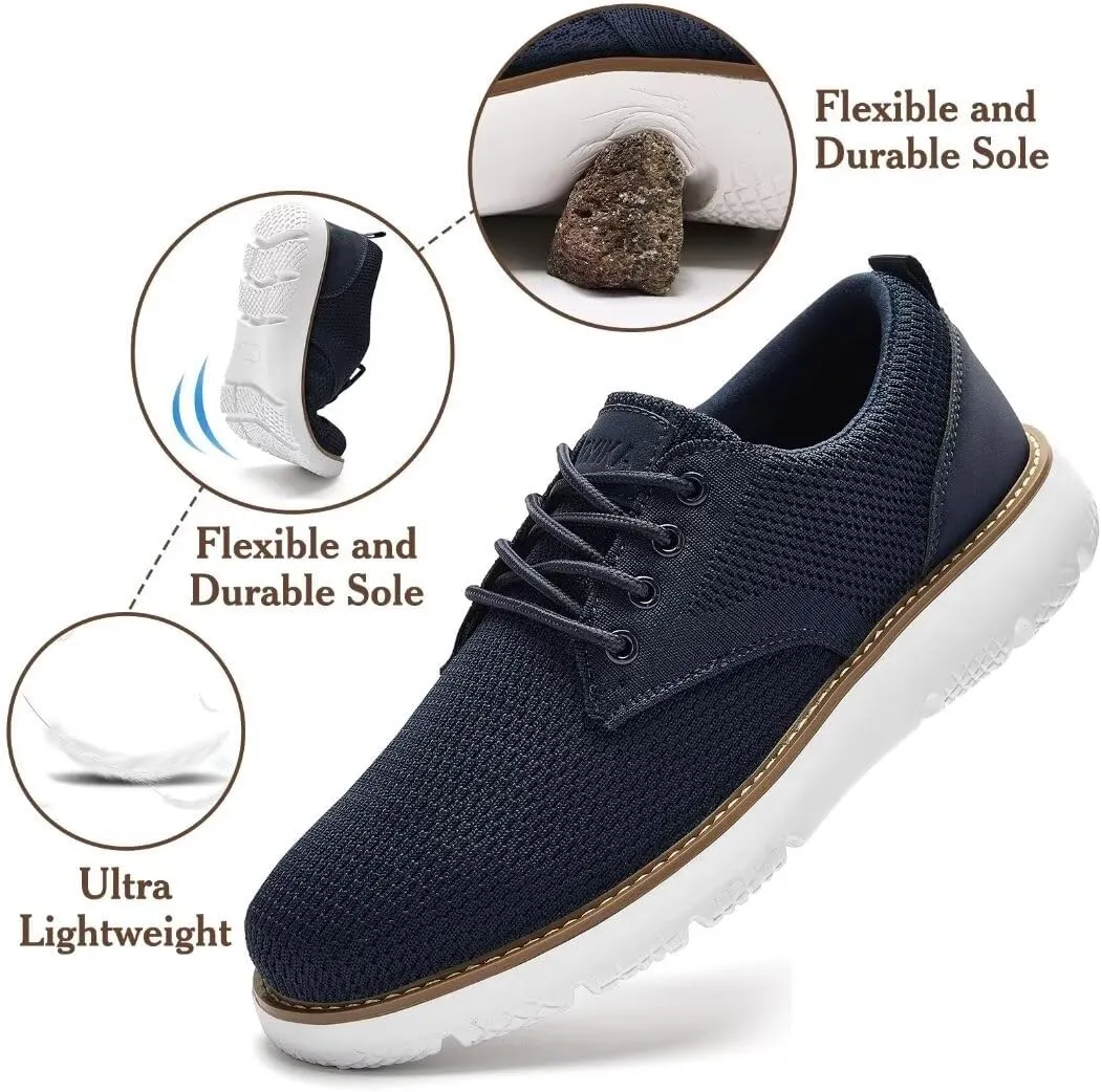 Men's Breathable Mesh Comfortable Business Casual Shoes with Sneakers Design for Long Standing, Office Work, Formal Occasions & Walking
