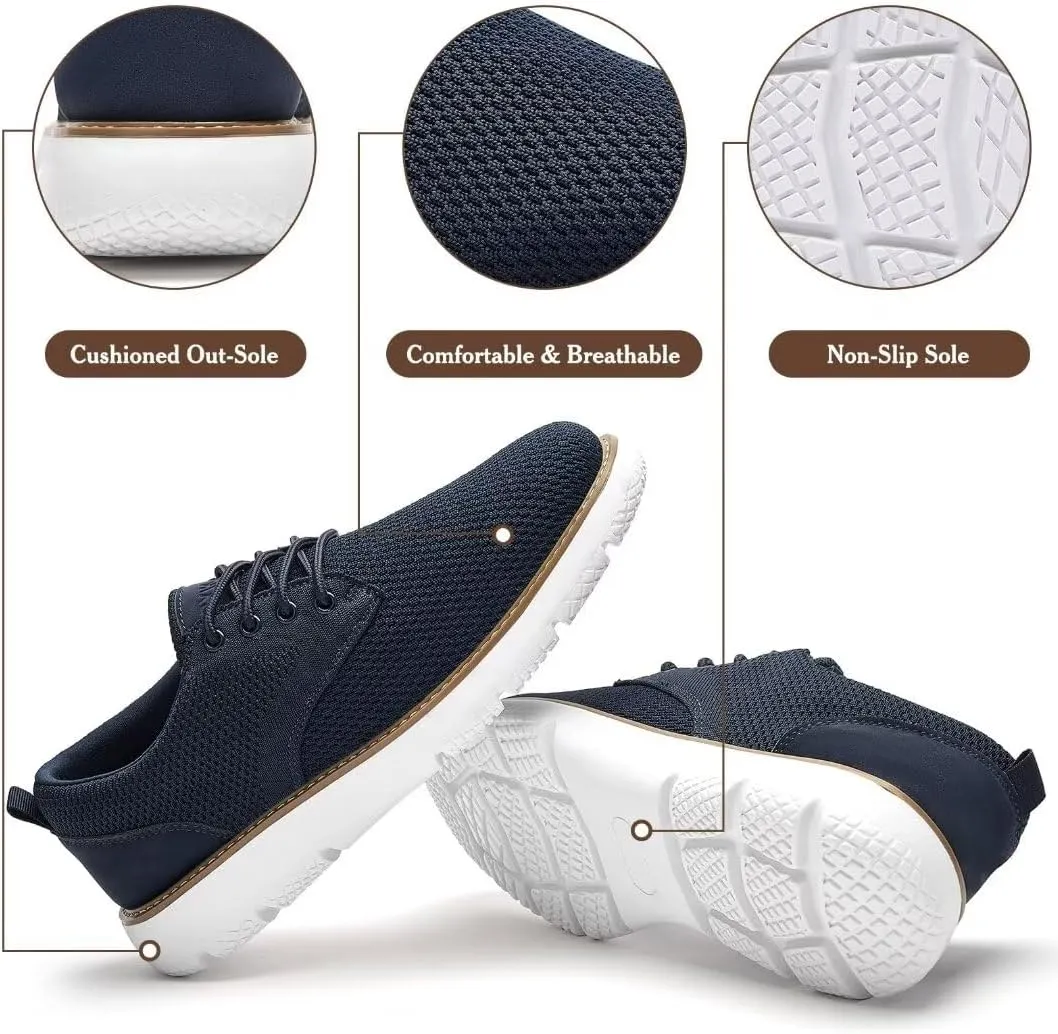 Men's Breathable Mesh Comfortable Business Casual Shoes with Sneakers Design for Long Standing, Office Work, Formal Occasions & Walking