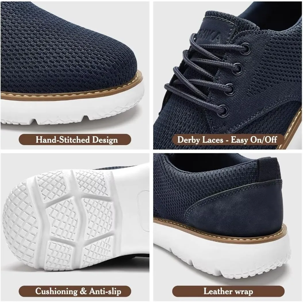 Men's Breathable Mesh Comfortable Business Casual Shoes with Sneakers Design for Long Standing, Office Work, Formal Occasions & Walking
