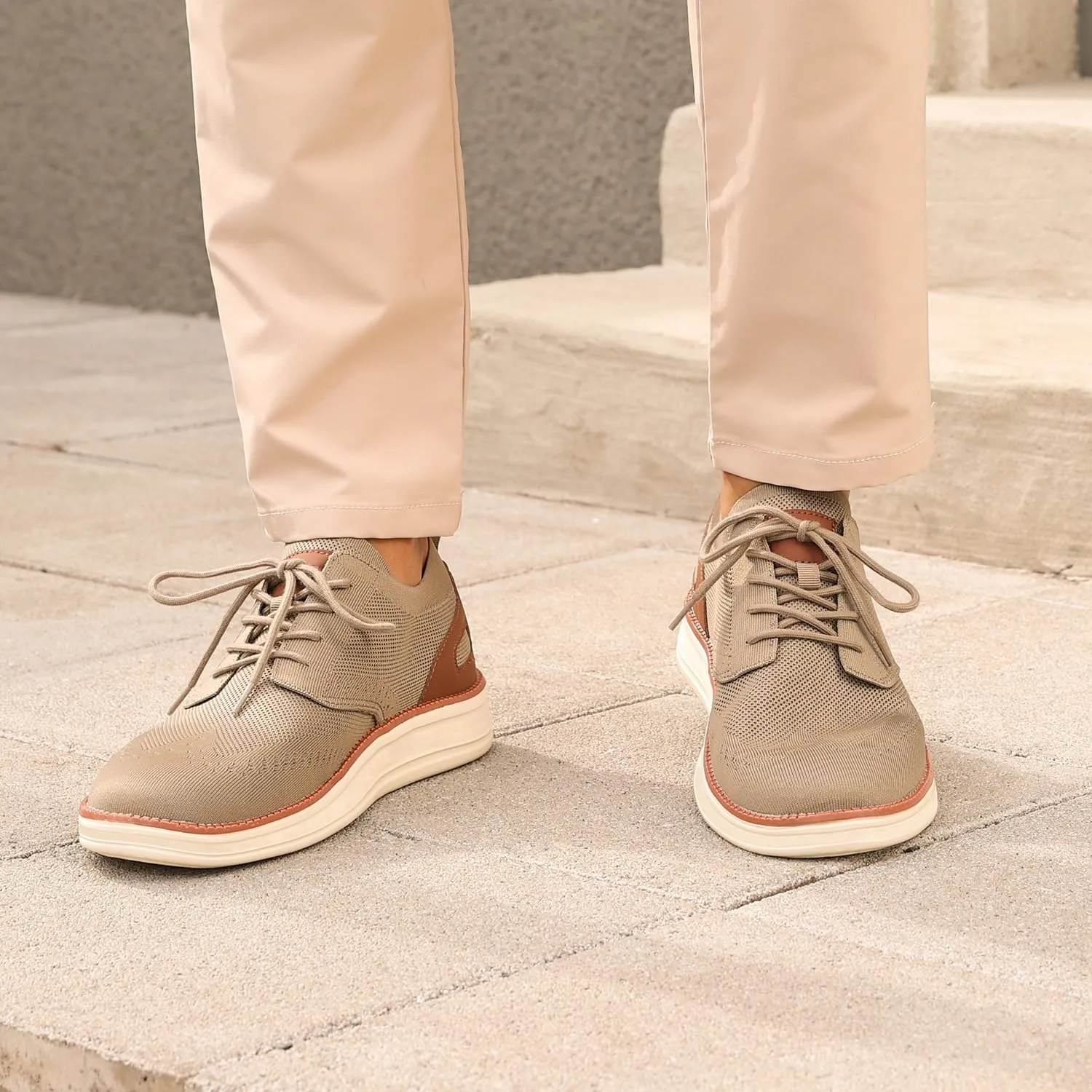 Men's Breeze Casual Sneakers Oxfords Lace-Up Lightweight Walking Shoes