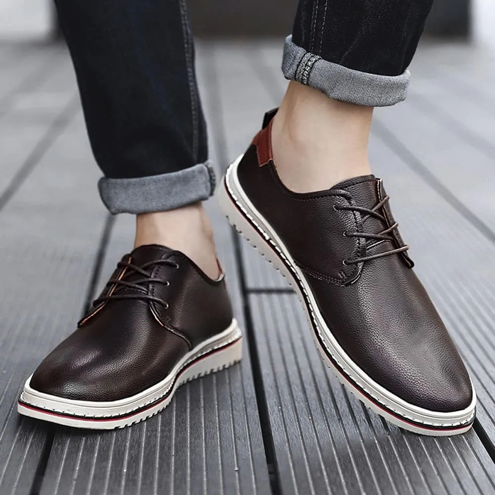 Men's Casual Dress Oxfords Shoes Fashion Business Shoes Wide Feet Lace-up Shoes for Business Office Wedding