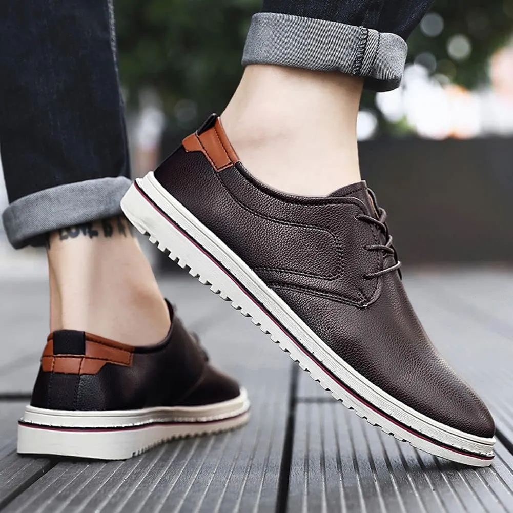 Men's Casual Dress Oxfords Shoes Fashion Business Shoes Wide Feet Lace-up Shoes for Business Office Wedding
