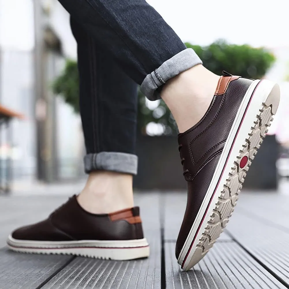 Men's Casual Dress Oxfords Shoes Fashion Business Shoes Wide Feet Lace-up Shoes for Business Office Wedding