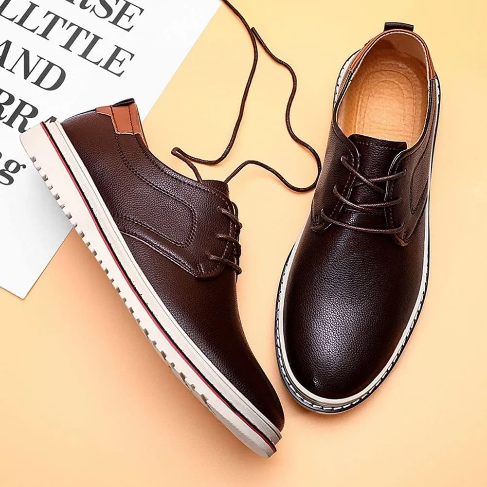 Men's Casual Dress Oxfords Shoes Fashion Business Shoes Wide Feet Lace-up Shoes for Business Office Wedding
