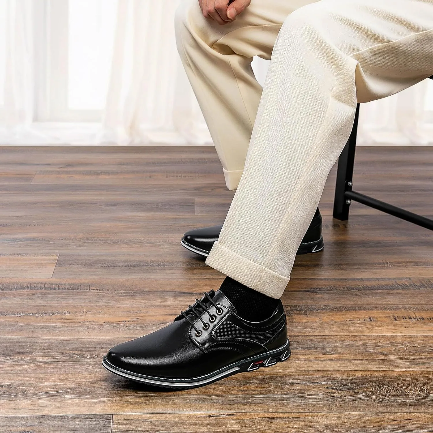Men's Casual Dress Shoes Comfortable Fashion Dress Sneakers Men Office Classic Mens Oxfords Leather Business Casual Shoes Formal