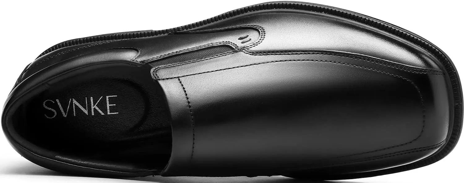 Men's Casual Slip-on Loafers Stretch Shoes Square Toe Wedding Dress Shoes Luxury Bussiness Office Shoes