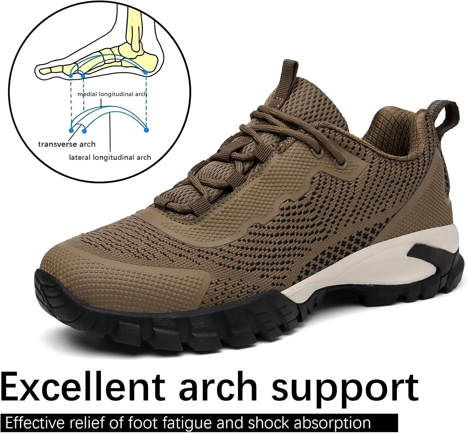 Mens Hiking Shoes Waterproof Lightweight Ankle Boots Outdoor Trekking Camping Walking Quest