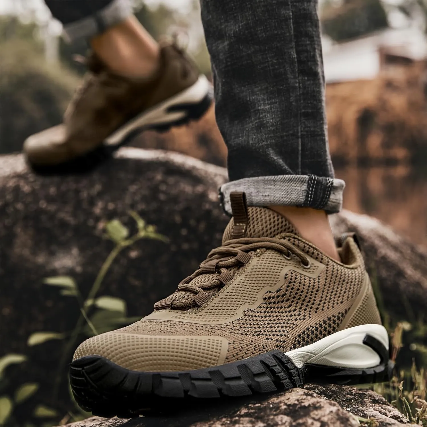 Mens Hiking Shoes Waterproof Lightweight Ankle Boots Outdoor Trekking Camping Walking Quest