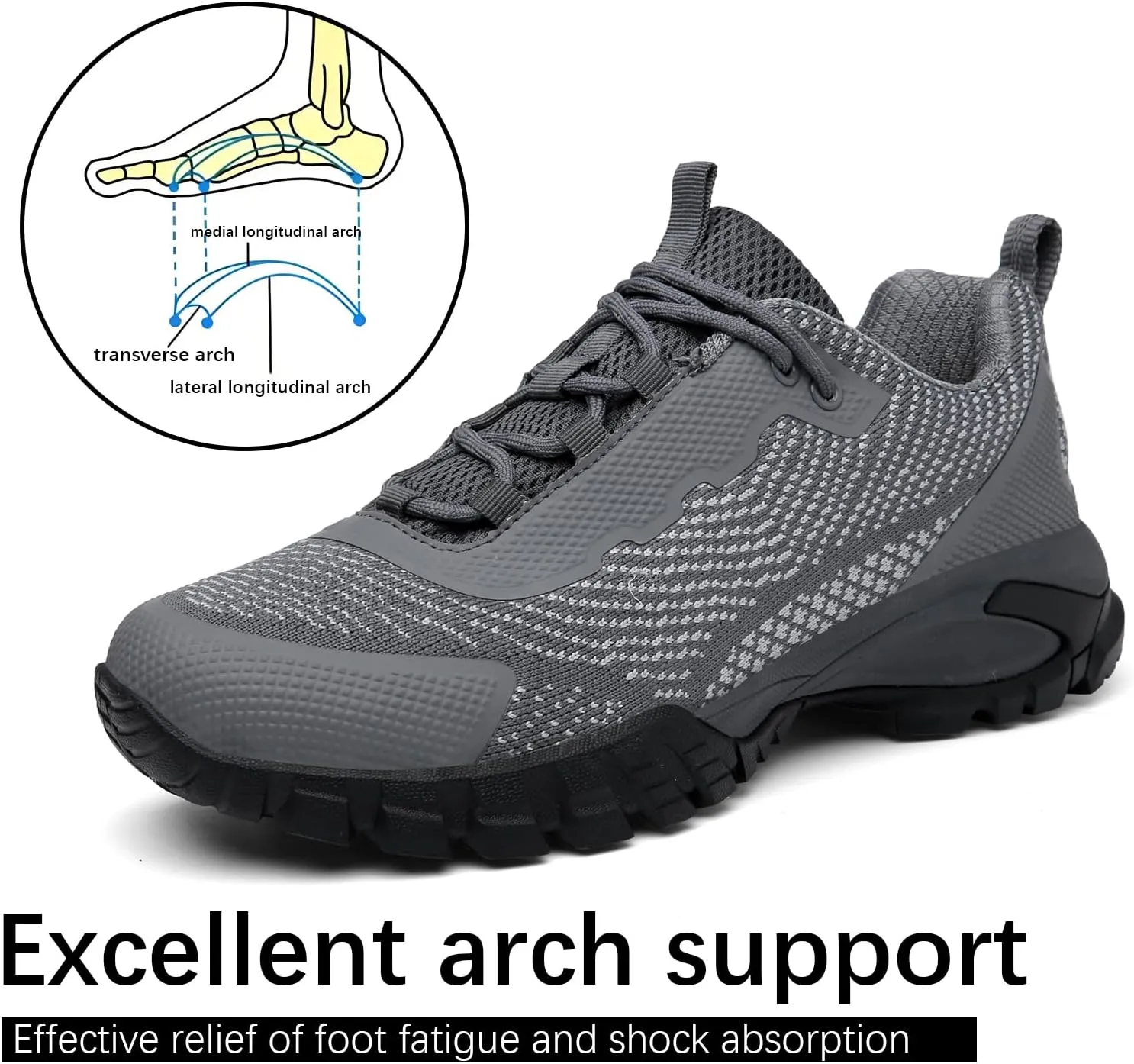 Mens Hiking Shoes Waterproof Lightweight Ankle Boots Outdoor Trekking Camping Walking Quest
