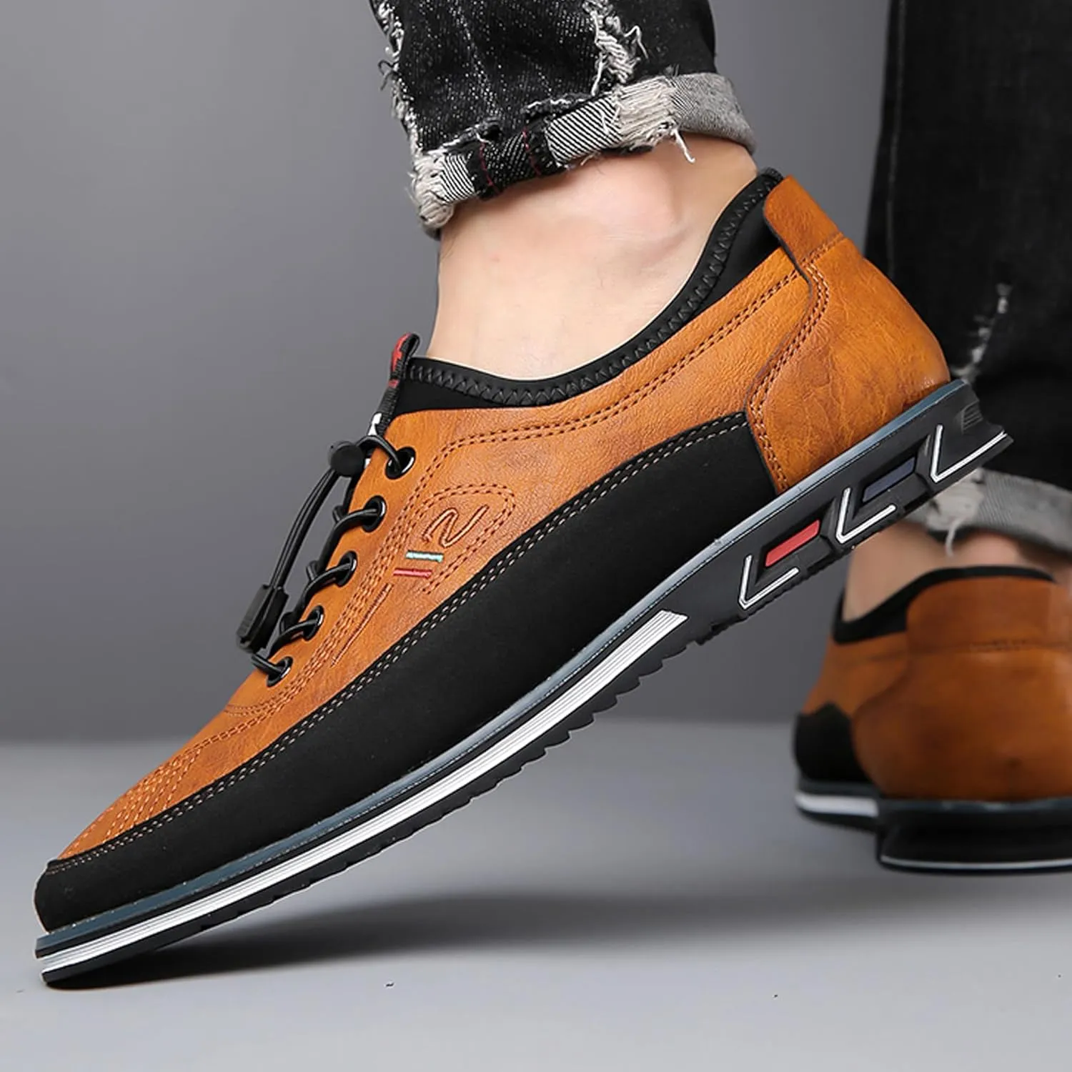Men's Leather Casual Oxford Shoes Moccasin Driving Office Walking Loafers Lace Up Slip-On Business