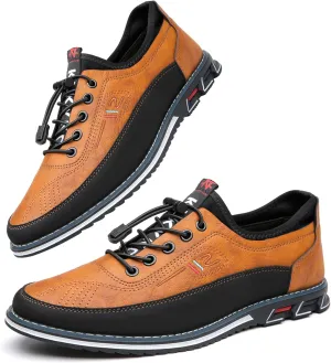 Men's Leather Casual Oxford Shoes Moccasin Driving Office Walking Loafers Lace Up Slip-On Business