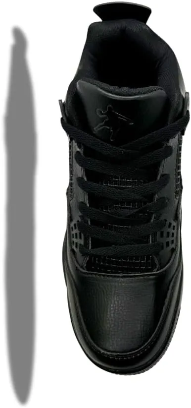 Men's Leather High-Top Sneakers - Stylish, Durable & Comfortable Athletic Shoes for Everyday Wear Black
