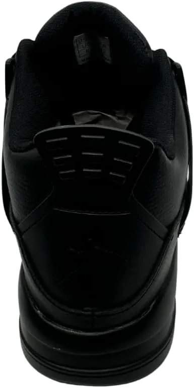 Men's Leather High-Top Sneakers - Stylish, Durable & Comfortable Athletic Shoes for Everyday Wear Black