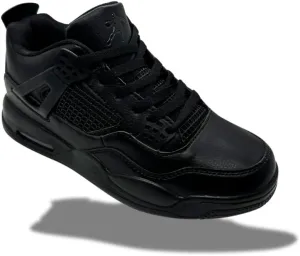 Men's Leather High-Top Sneakers - Stylish, Durable & Comfortable Athletic Shoes for Everyday Wear Black