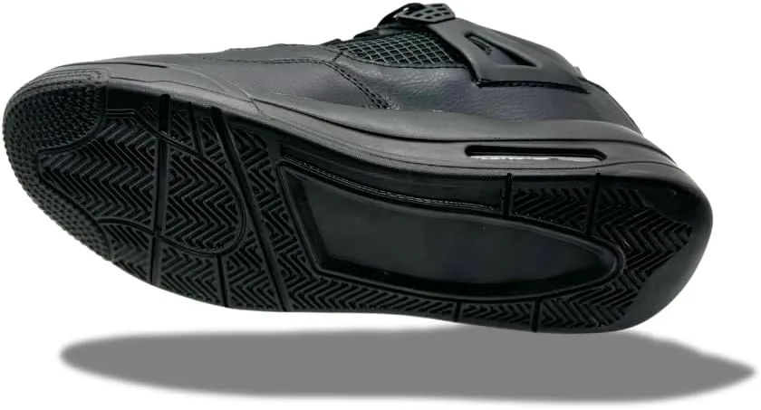Men's Leather High-Top Sneakers - Stylish, Durable & Comfortable Athletic Shoes for Everyday Wear Black