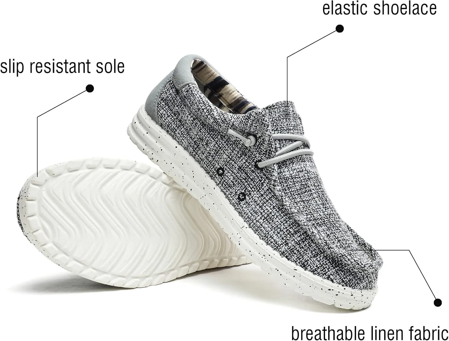 Men's Machine Washable Loafers Lace Up Slip On Casual Comfortable and Breathable Boat Shoes for Work Lightweight Soft Sole Traveling Shoes Gifts for Men Zapatos para Casuales
