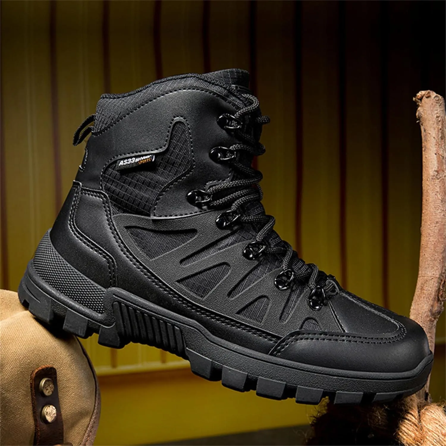 Mens Military Boots, All Terrain Shoes, Men's Tactical Boots, Protective Stylish Work Footwear Slip-Resistant, for Hiking Outdoor Work