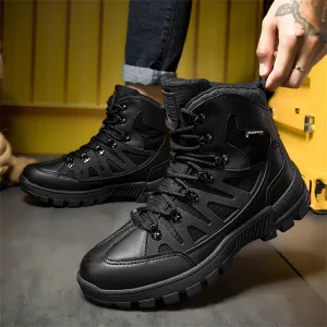 Mens Military Boots, All Terrain Shoes, Men's Tactical Boots, Protective Stylish Work Footwear Slip-Resistant, for Hiking Outdoor Work