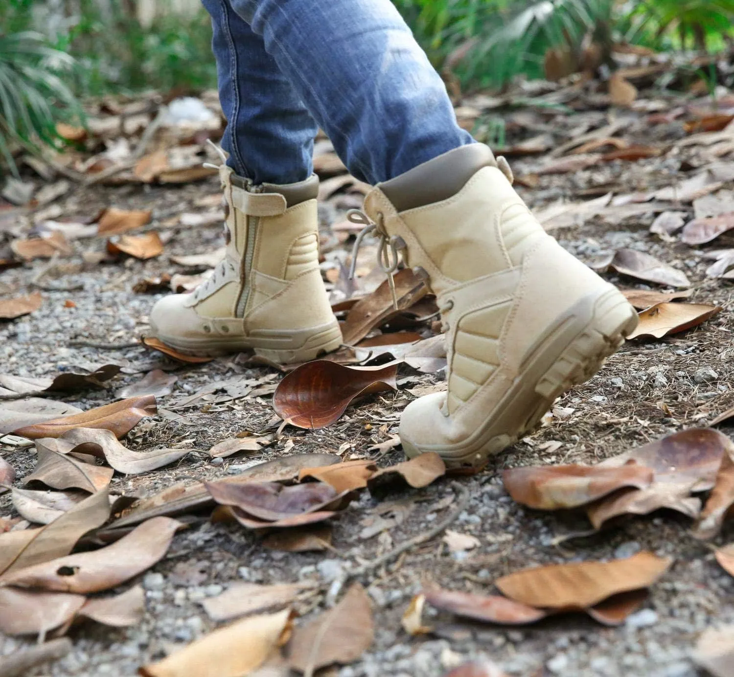 Men's Military Tactical Boots Army Jungle Boots with Zipper