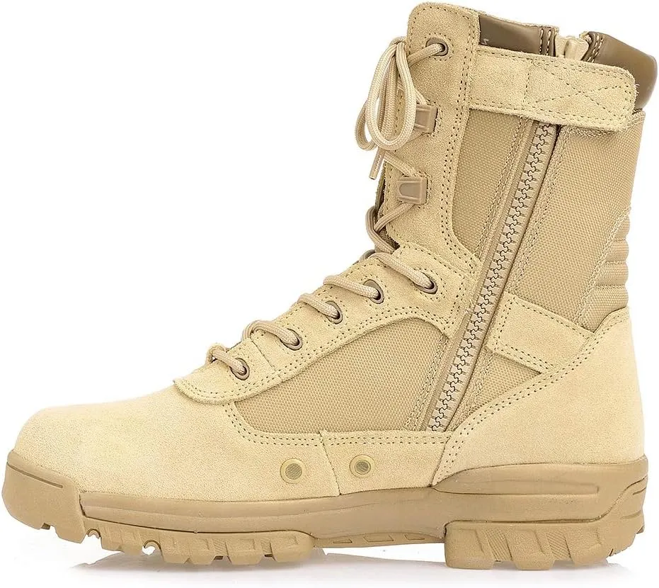 Men's Military Tactical Boots Army Jungle Boots with Zipper