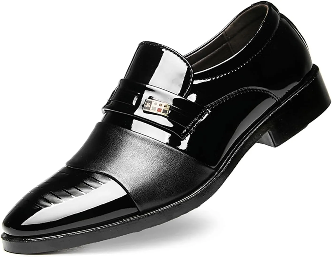 Men's Patent Leather Slip-on Dress Loafers Shoes Formal Tuxedo Shoes Work Business Office Dress Shoes