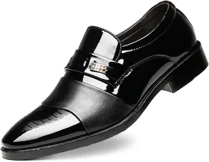 Men's Patent Leather Slip-on Dress Loafers Shoes Formal Tuxedo Shoes Work Business Office Dress Shoes