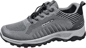 Mens Walking Shoes Lightweight Breathable Mesh Slip On Running Shoes Comfortable Fashion Arch Support Sneakers Workout Casual Sports Shoe with Adujustable Lace for Men Daily Wear