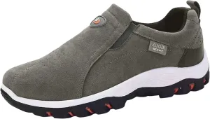 Men's Walking Shoes Waterproof Hiking Shoes Slip on Orthopedic Sneakers Outdoor Breathable Comfortable Non Slip Casual Daily Work Shoes Suede Low-Cut Boots Men