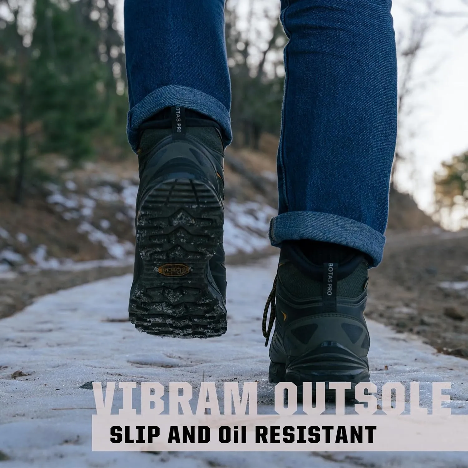 Men's Waterproof Hiking Boots, 6 Inch Slip Resistant Light Weight Outdoor Boots