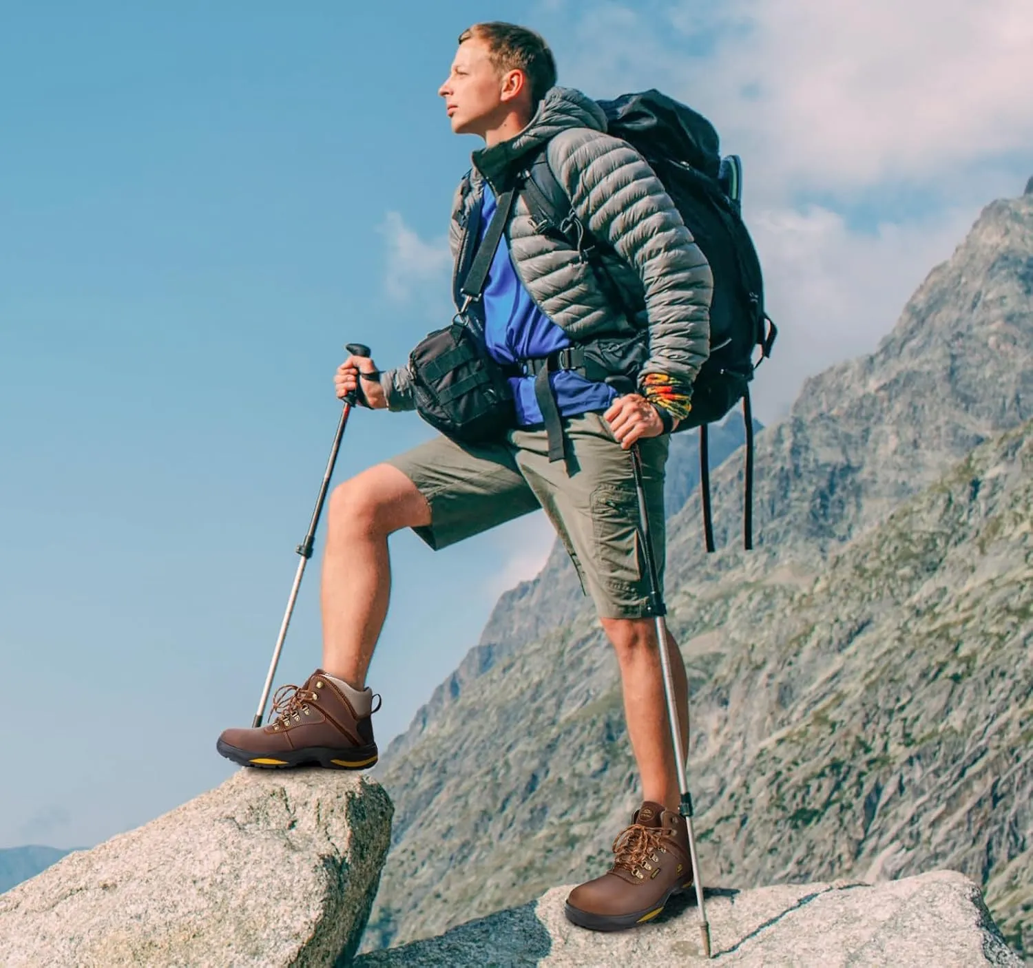 Men's Waterproof Hiking Boots,Non-Slip Outdoor Sport Hiking Shoes for Men