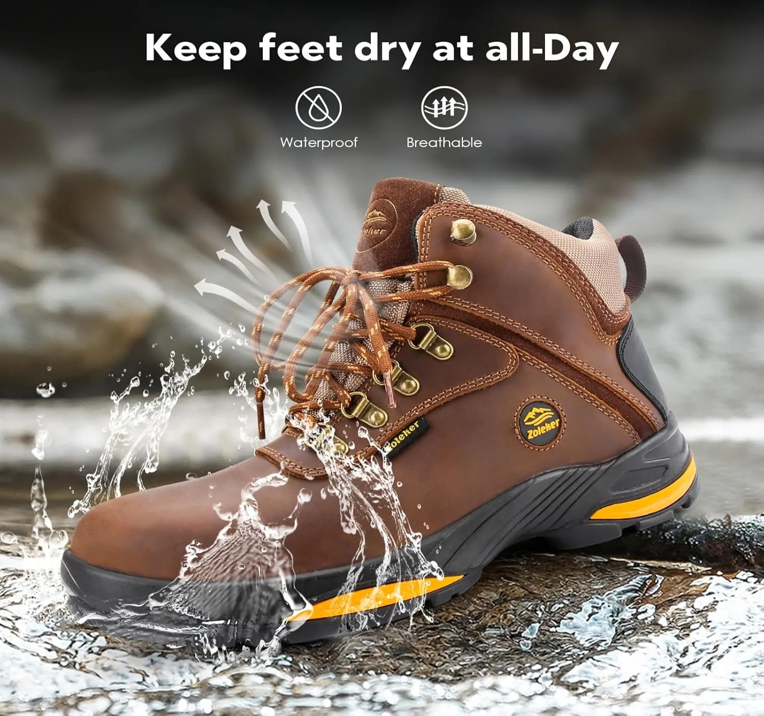 Men's Waterproof Hiking Boots,Non-Slip Outdoor Sport Hiking Shoes for Men